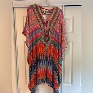 True Colours one size sheer embellished coverup tunic